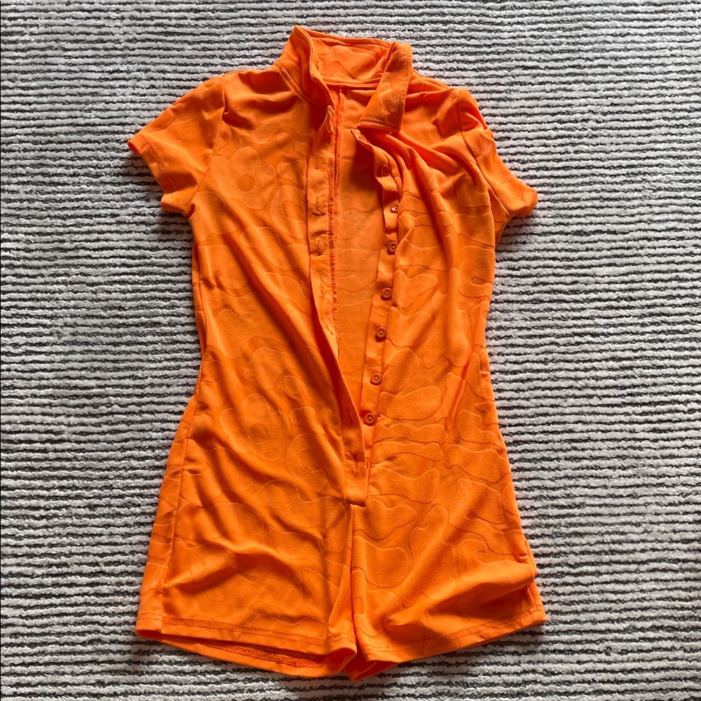 Vibrant Orange Button-Up